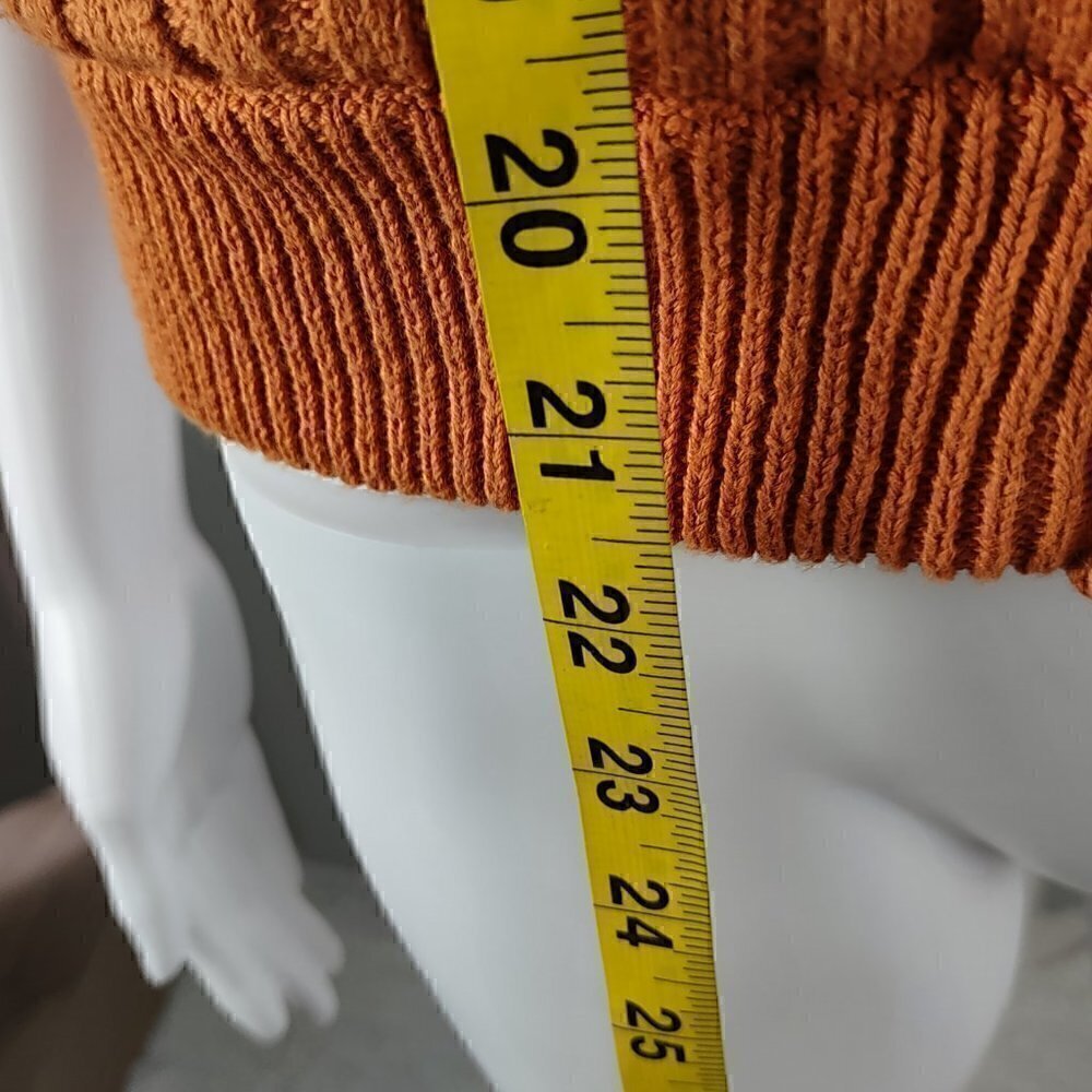 Kikit Women’s Orange Zipped Faux Fur Lining 100% Cotton Sweater Vest Size Small - Picture 6 of 10